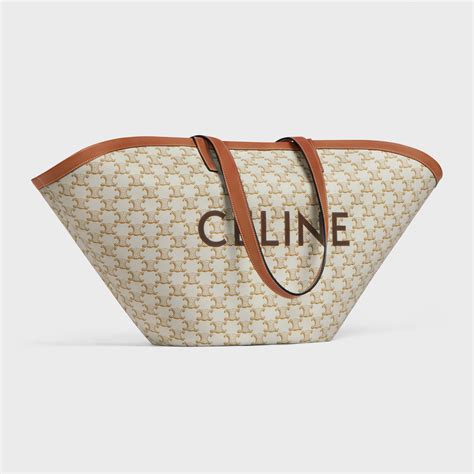 large couffin in triomphe canvas celine print white|Large Cabas Thais in TEXTILE WITH TRIOMPHE .